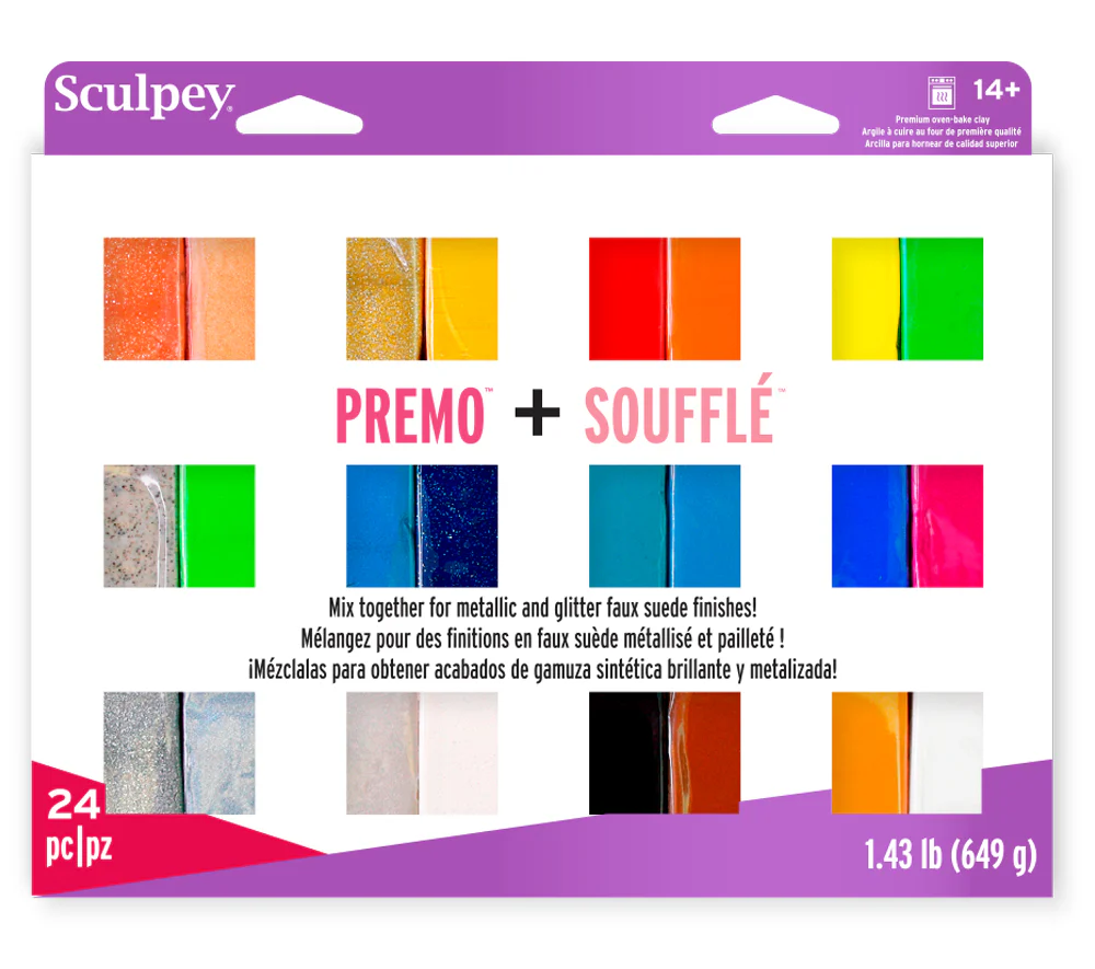 Arcilla polimérica Sculpey Premo + Souffle Multipack, 24 x 1 oz (28 g)