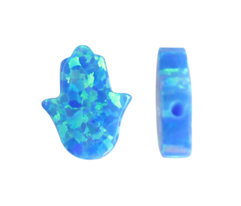 mano de fátima opal 11x13mm azul 05 x und