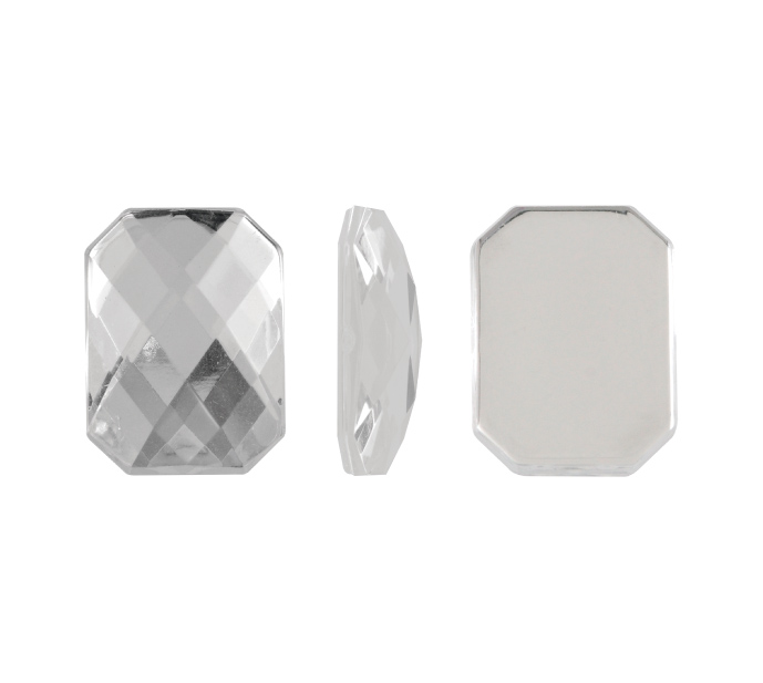 Acrilico K1037 octagon plano 15X21mm crystal 2 x und