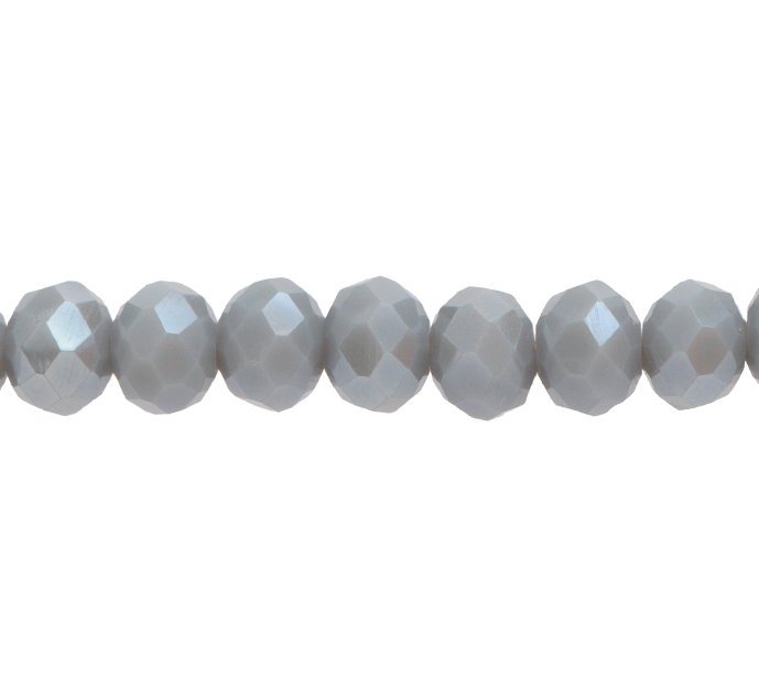 Murano rondela facetada 6mm gris mate 56 x 82unds