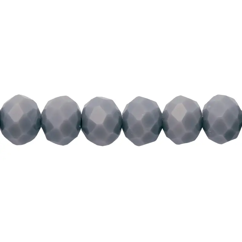 Murano rondela facetada 8mm gris mate 56 x 72und