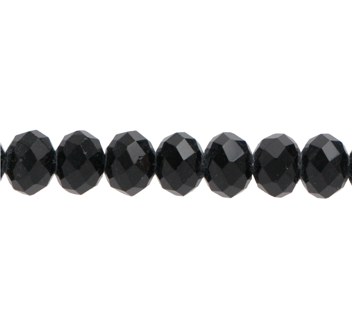 Murano rondela facetada 6mm jet 01 x 95unds