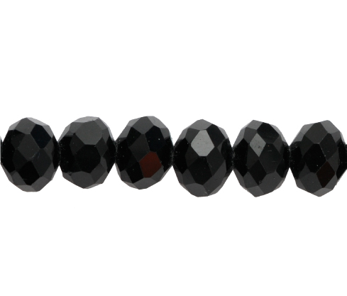 Murano rondela facetada 8mm negro 01 x 65unds