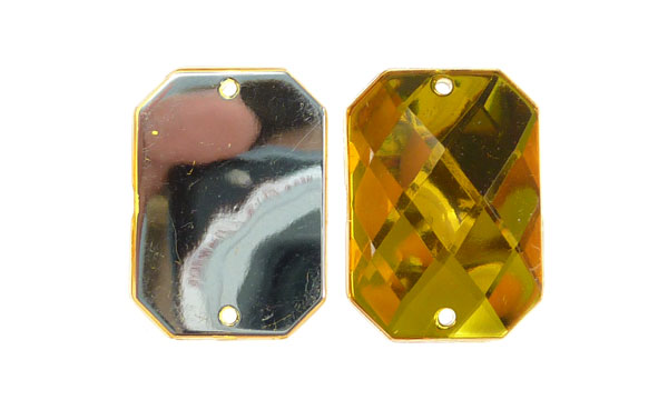 Piedra hilo B37 octagon plano 18x25mm topaz 7 x und