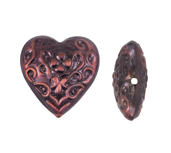 Herraje hindu K2214 corazon morado x und