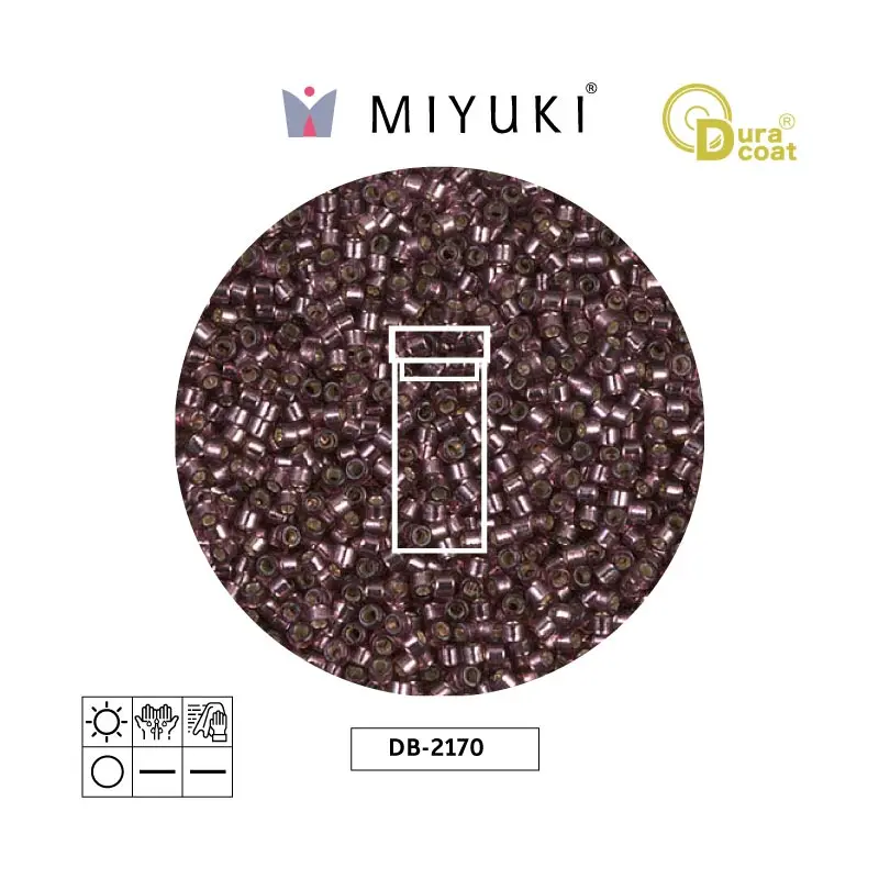 Miyuki delica 11/0 DB2170 plateado forrado raisin Duracoat x 3g