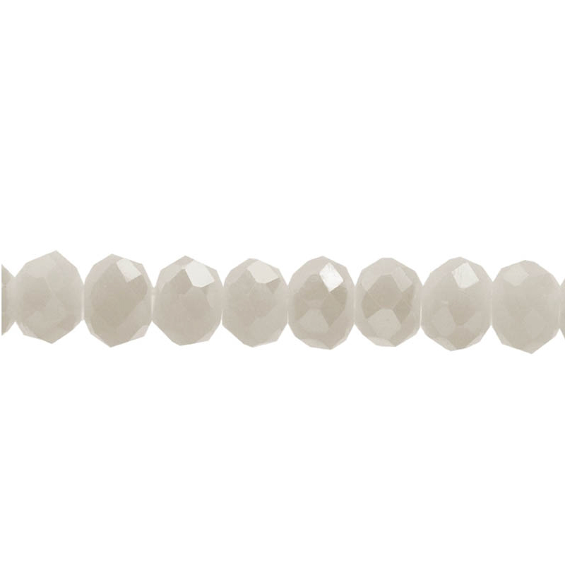 Murano rondela facetada 2mm blanco mate 51 x aprox 132unds