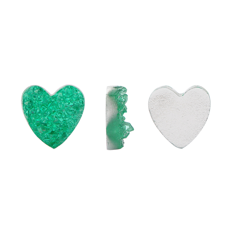 Drusa sintetico heart 12mm QC196 emerald x und