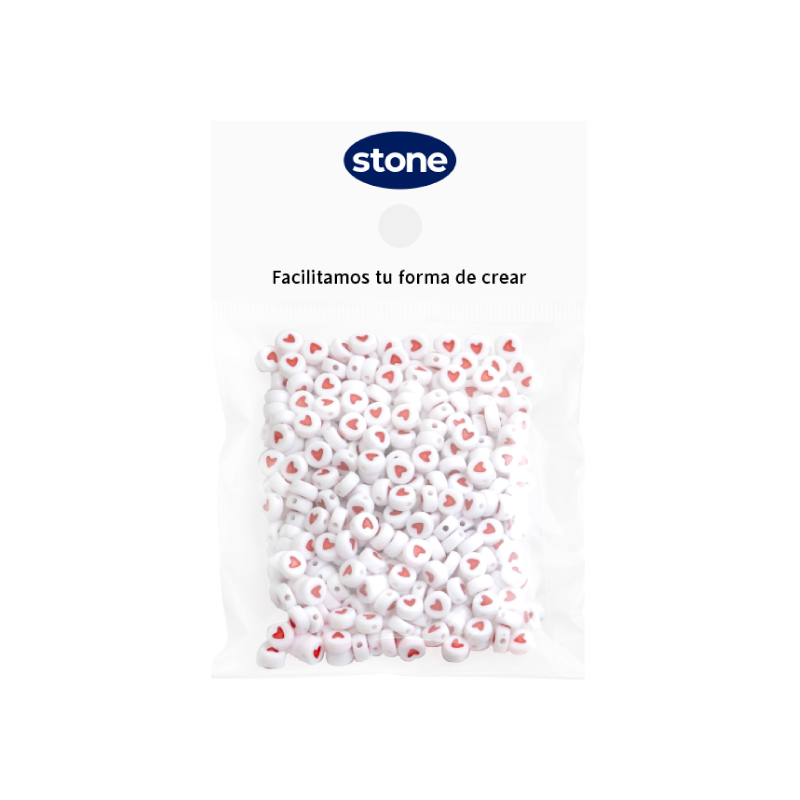 Acrilico separador redondo corazon mate 7mm x 50g