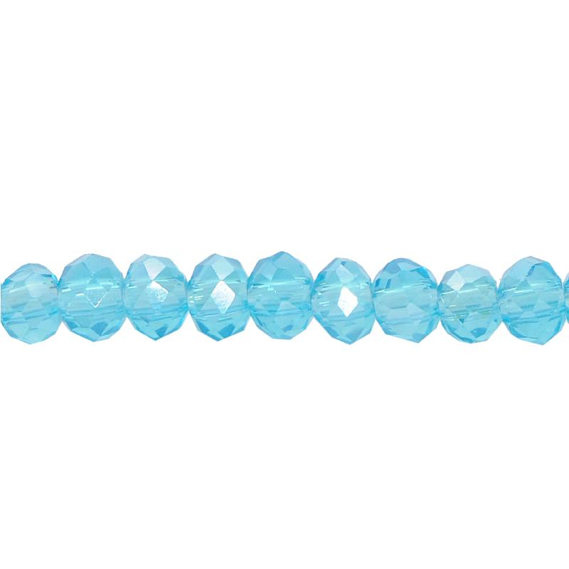 Murano rondela facetada 4mm aquamarine 09AB x 125unds