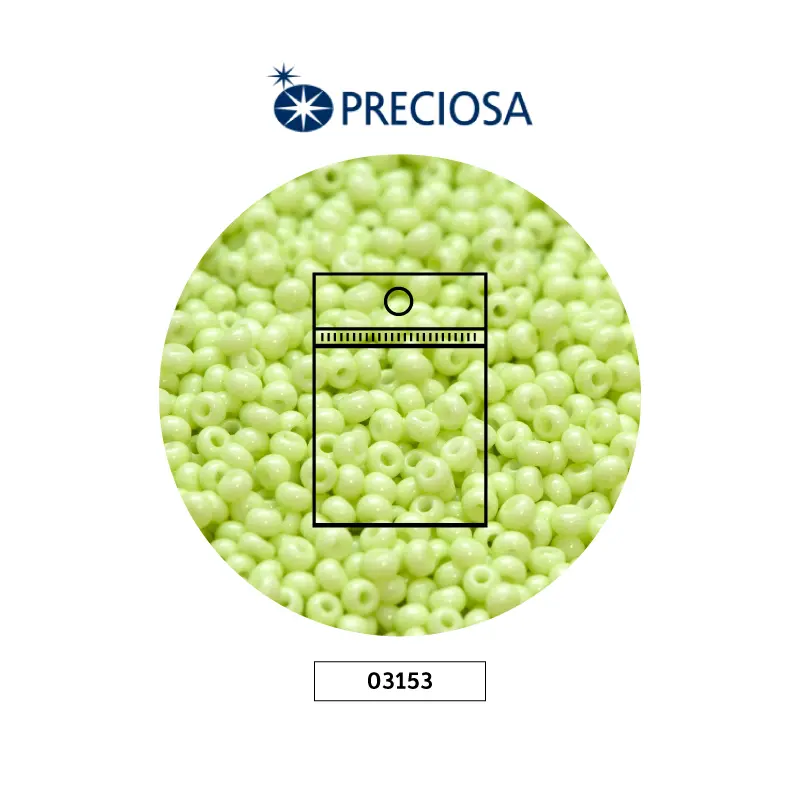 Mostacilla checa preciosa 10/0 03153 verde pastel x 50g