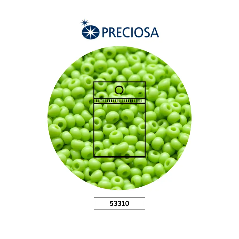 Mostacilla checa preciosa 10/0 2mm 53310 LP verde viche fuerte AB x 50g