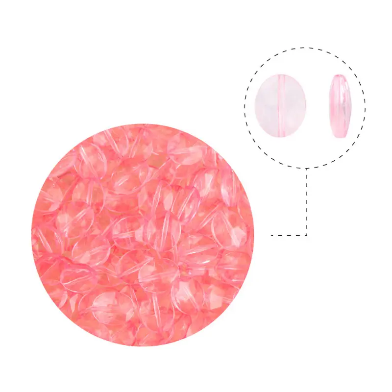 Acrilico 2480 oval 13x11mm light rose x 50g(Aprox 114und)