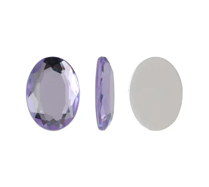 Acrílico K1023 oval plano 13x18mm violet 9 x und