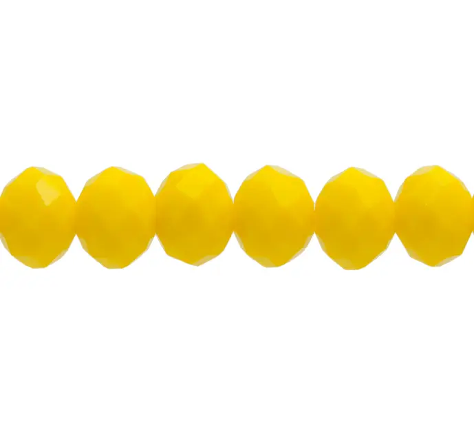 Murano rondela facetada 8mm amarillo solido 76 x 62unds