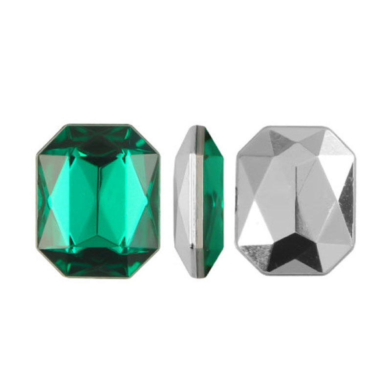 Acrilico K1012 octagon con cono 6x8mm emerald 6 x unidad