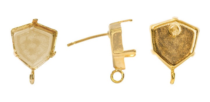 4706DE setting arete + argolla trilliant 12mm/Golfi x par