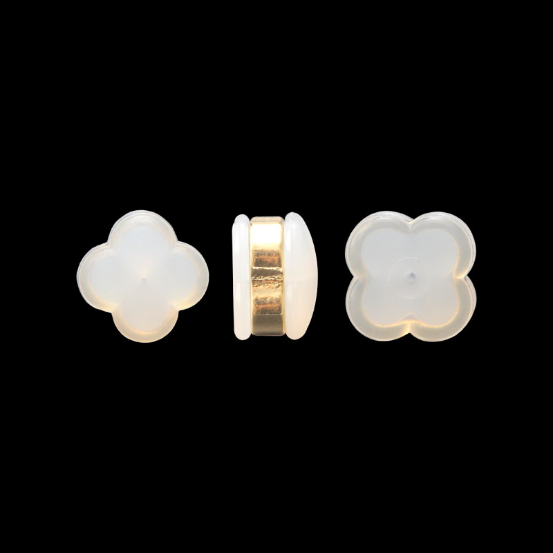 Mariposa de silicona 8 mm – Oro Golfi (flor) — x par