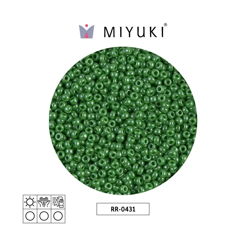 Mostacilla Miyuki rocalla 11/0 RR0431 opaco jade verde brillo x 250g