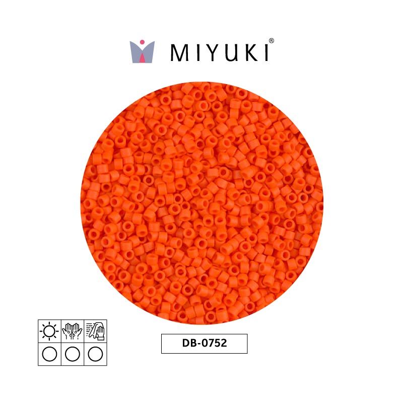 Miyuki delica 11/0 DB0752 mate opaco naranja x 50g