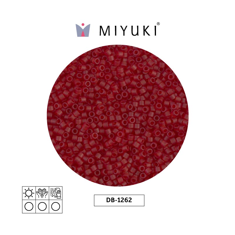 Miyuki delica 11/0 DB1262 mate transparente oscuro rojo x 50g
