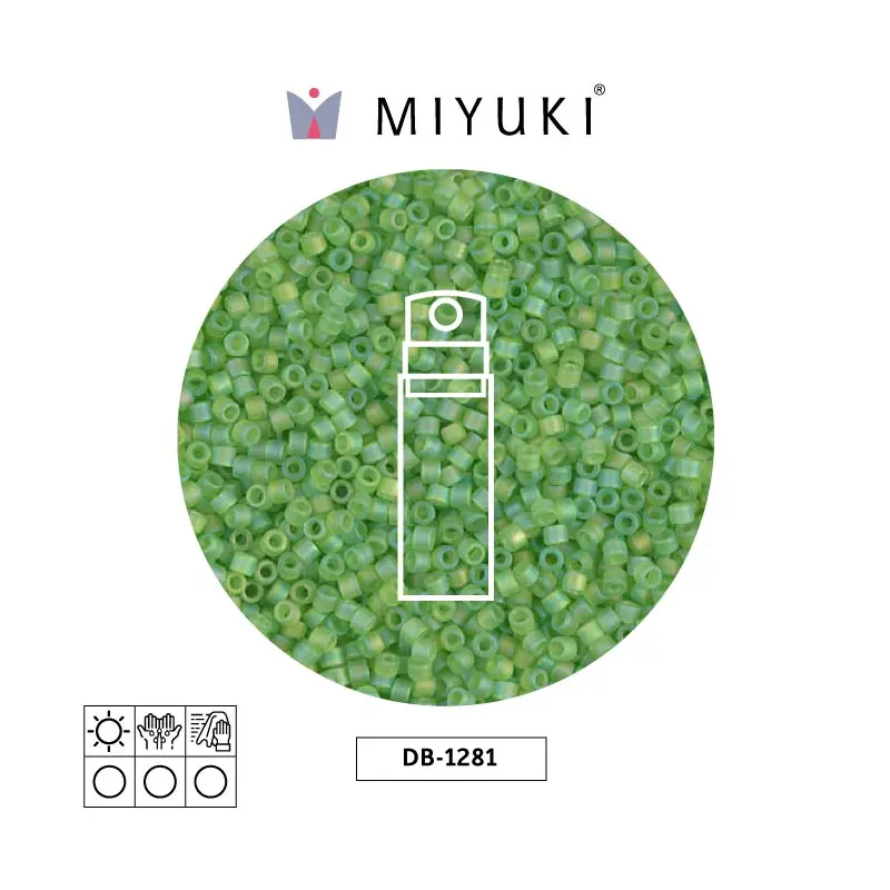 Miyuki delica 11/0 DB1281 mate transparente verde a x 10g