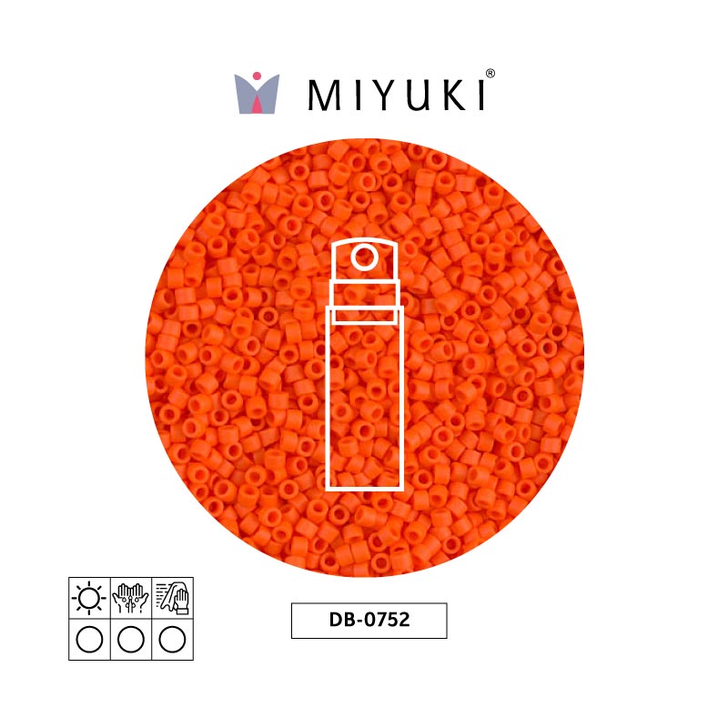 Miyuki delica 11/0 DB0752 mate opaco naranja x 10g
