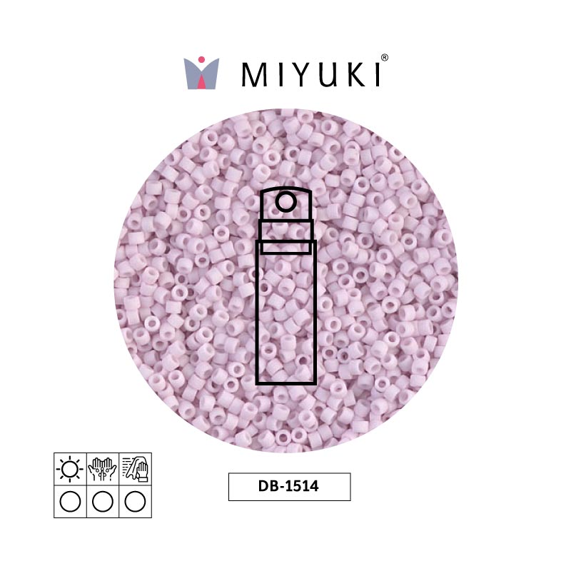 Miyuki delica 11/0 DB1514 mate opaco pálido rosa x 10g