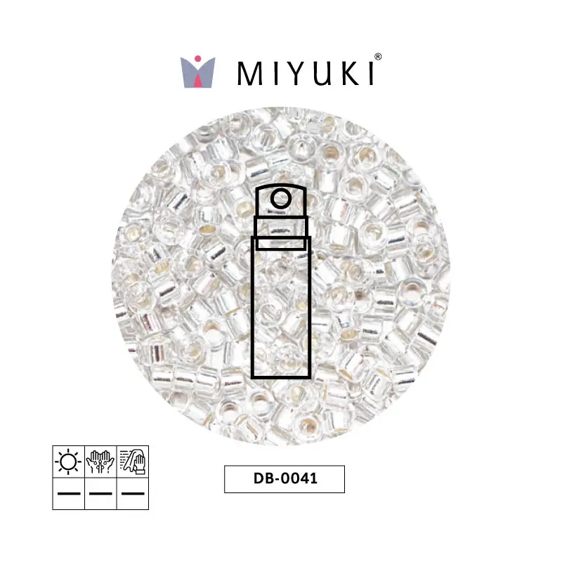 Miyuki delica 11/0 DB0041 plateado forrado cristal x 10g