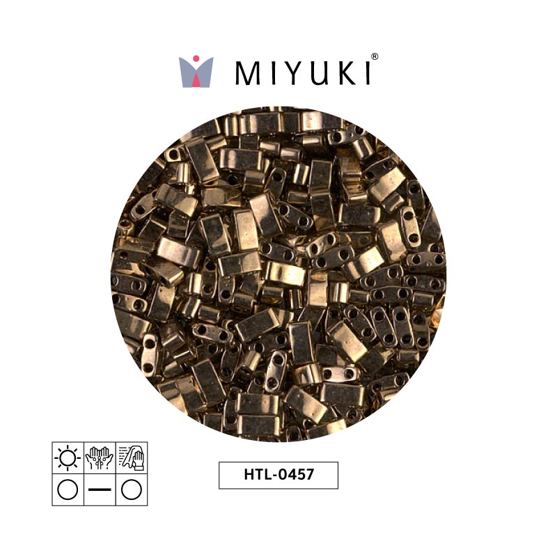 Miyuki half tila 5x2.3x1.9mm HTL0457 metalizado oscuro bronce x 250G