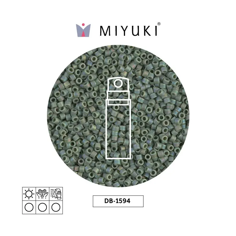 Miyuki delica 11/0 DB1594 mate opaco verde AB x 10g