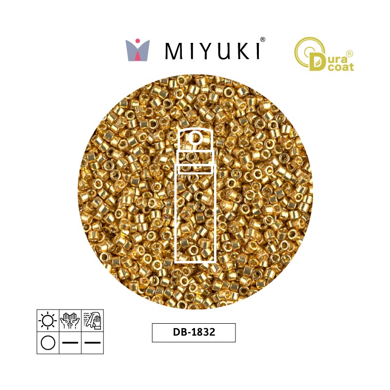 Miyuki delica 11/0 DB1832 galvanizado dorado Duracoat x 3g