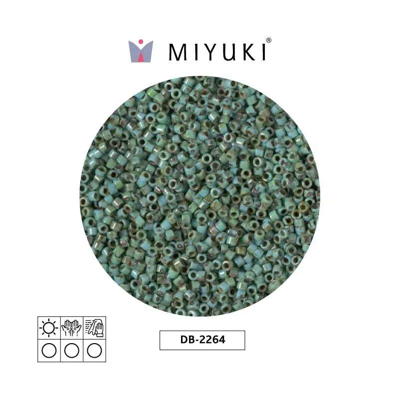 Miyuki delica 11/0 DB2264 opaco verde picasso x 50g