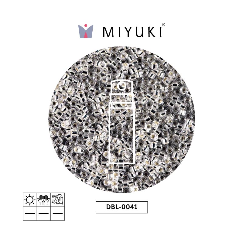 Miyuki delica 8/0 DBL0041 plateado forrado cristal x 10g