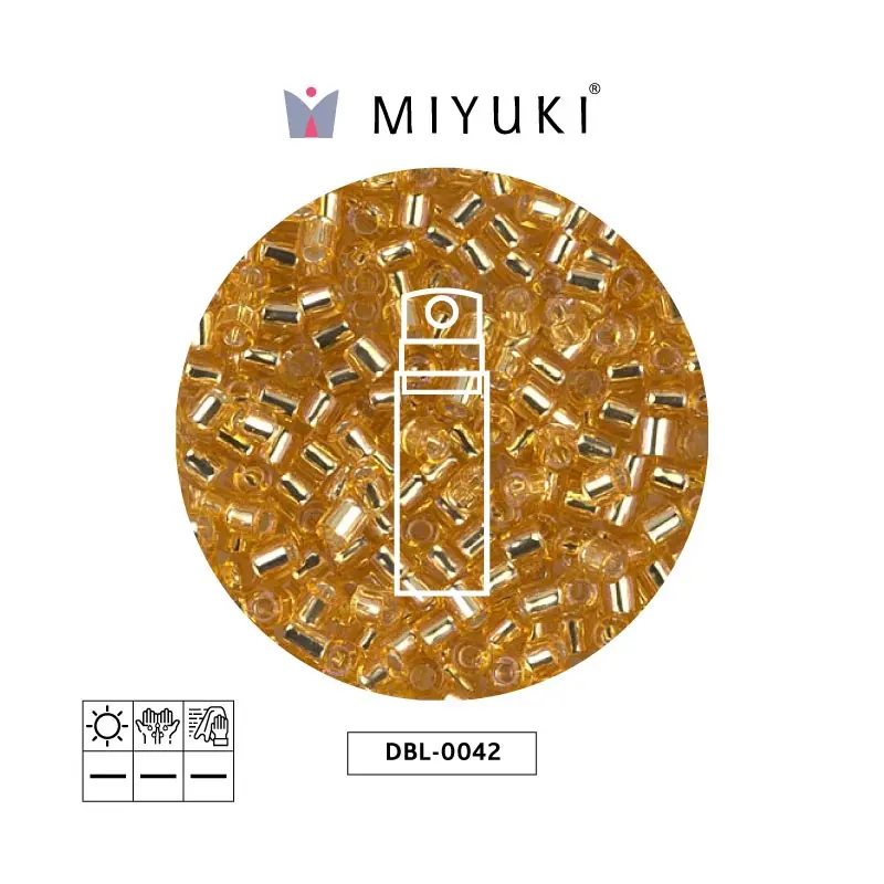 Miyuki delica 8/0 DBL0042 dorado forrado cristal x 10g