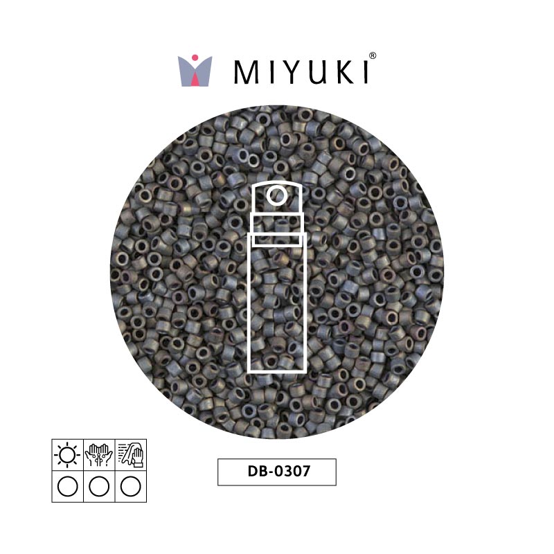 Miyuki delica 11/0 DB0307 silver-grey mate x 10g