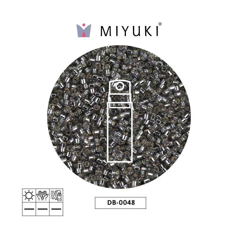 Miyuki delica 11/0 DB0048 plateado forrado gris x 10g