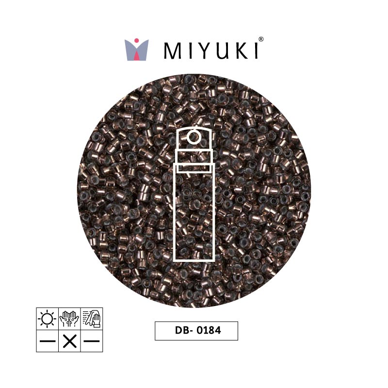 Miyuki delica 11/0 DB0184 plateado forrado oscuro taupe x 10g