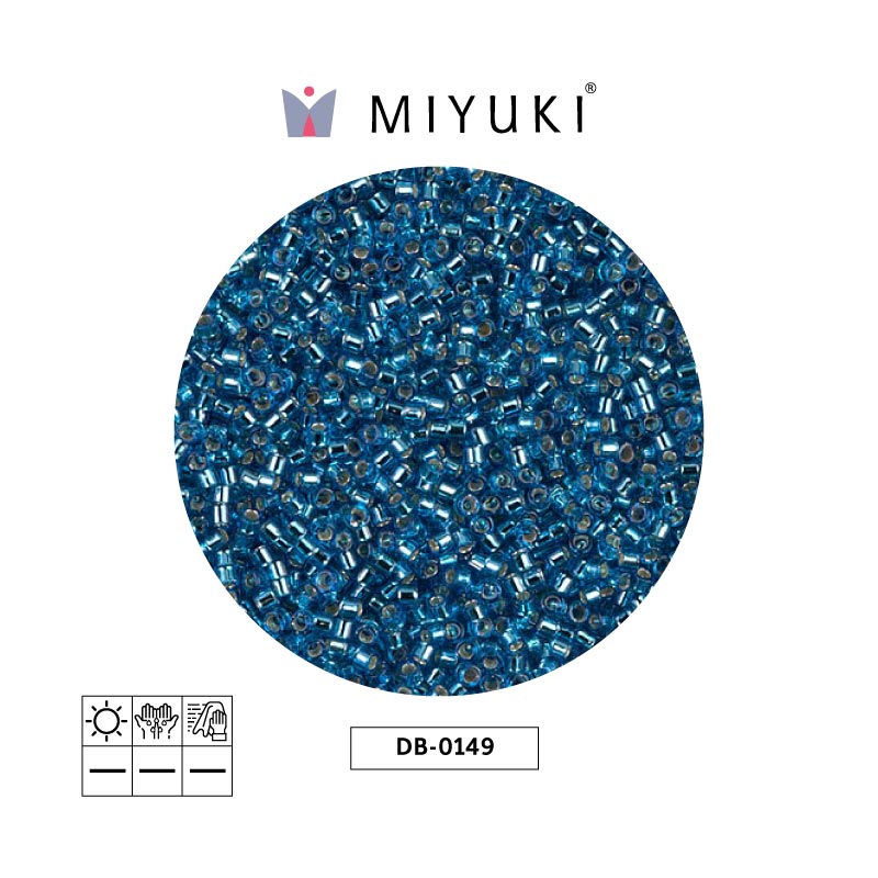 Miyuki delica 11/0 DB0149 plateado aquamarine x 50g