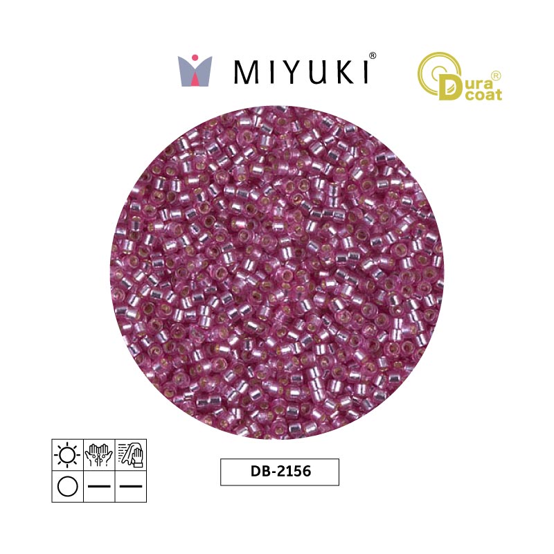 Miyuki delica 11/0 DB2156 plateado forrado orchid Duracoat x 50g