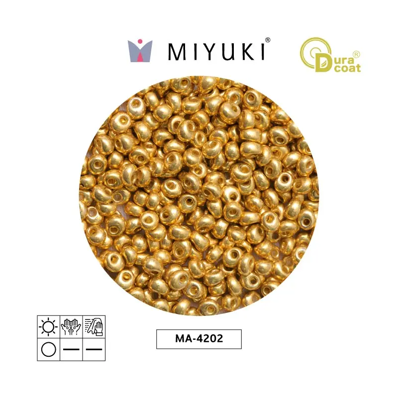 Miyuki magatama 4mm MA4202 galvanizado dorado Duracoat x 250g