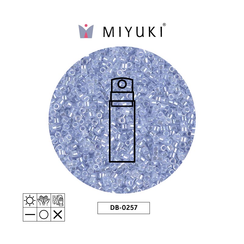 Miyuki delica 11/0 DB0257 cielo azul Ceylon perlado x 10g