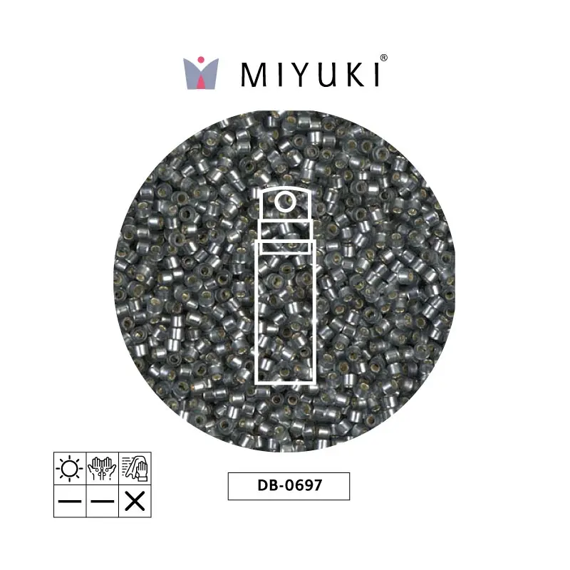 Miyuki delica 11/0 DB0697 mate plateado lined x 10g