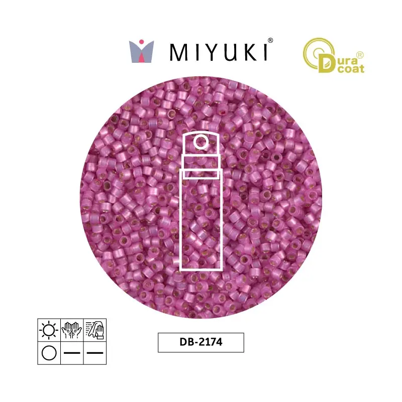 Miyuki delica 11/0 DB2174 duraco plateado rosado x 10g
