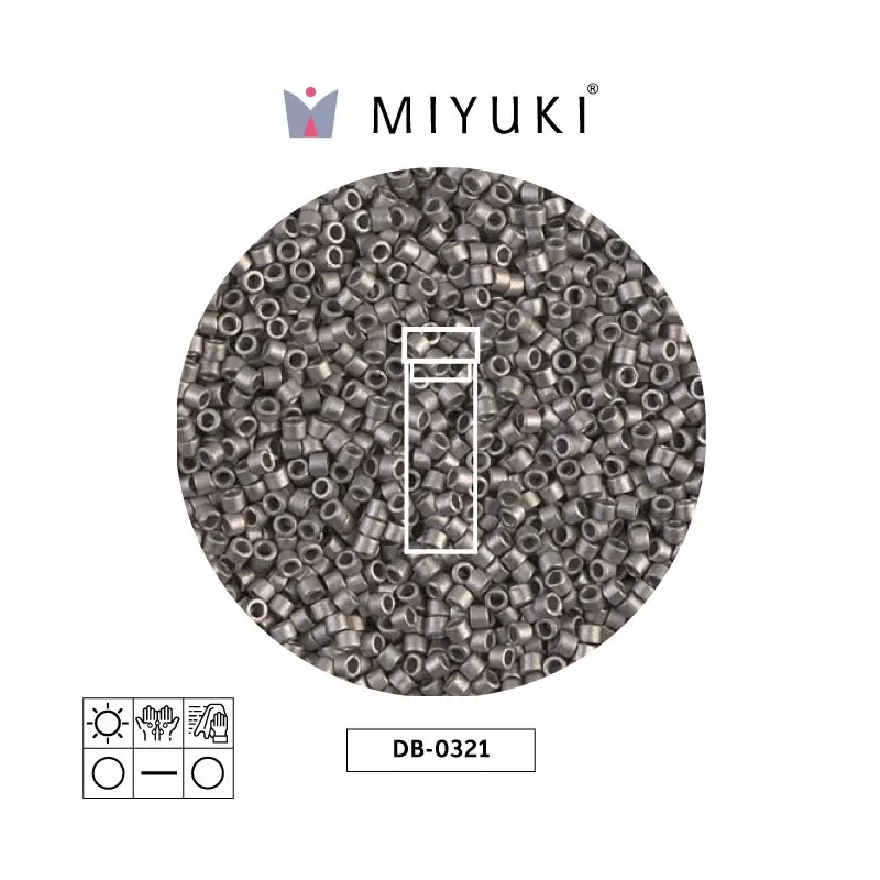 Miyuki delica 11/0 DB0321 mate metalizado plateado x 2G