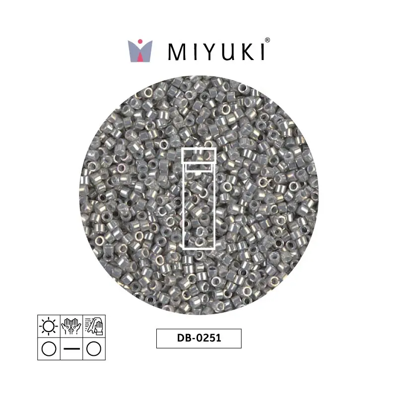Miyuki delica 11/0 DB0251 metalizado gris lusterr x 2G
