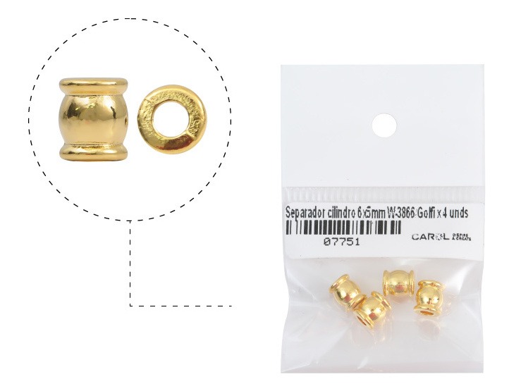 Separador cilindro 6x5mm W-3866/Golfi x 4 unds