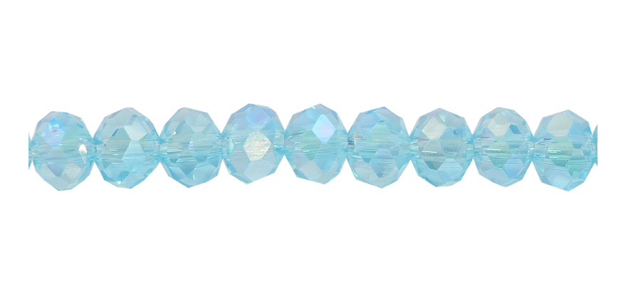 Murano rondela facetada 3mm aquamarine 09AB  x 125 unds