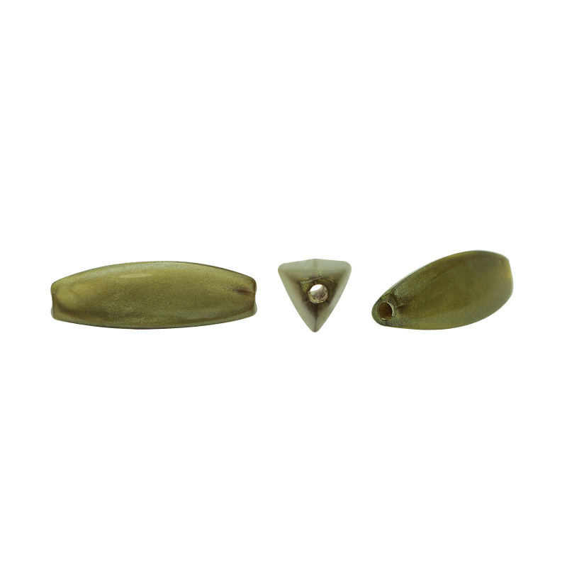 Cuenta plastica triangular 8x28mm verde x lb