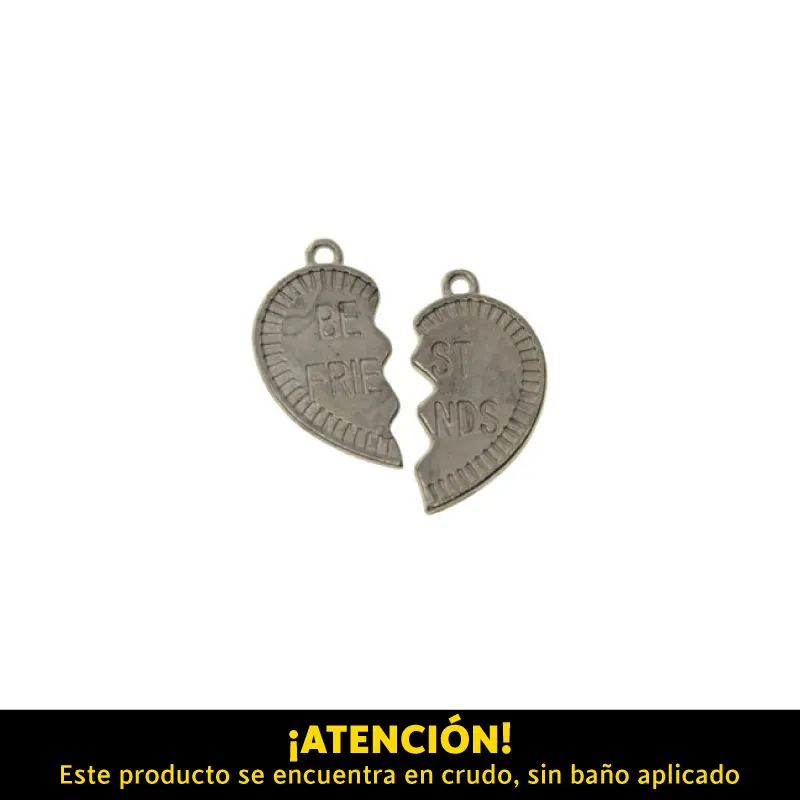 Dije corazon best friend W-3493/R 24x13mm x set